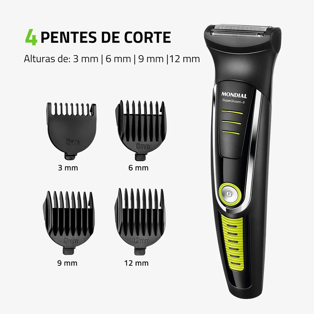 Aparador de Pelos Mondial Super Groom 6 BG-04 Preto Bivolt (3)