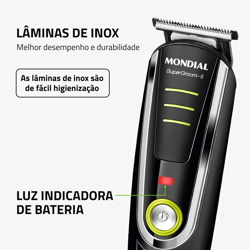 Aparador de Pelos Mondial Super Groom 6 BG-04 Preto Bivolt (5)