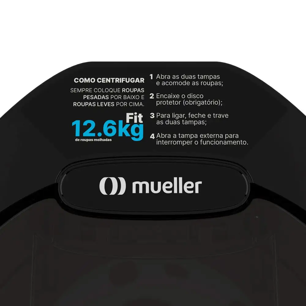 Centrífuga De Roupas Mueller Fit 12,6 kg Preta 220v (5)