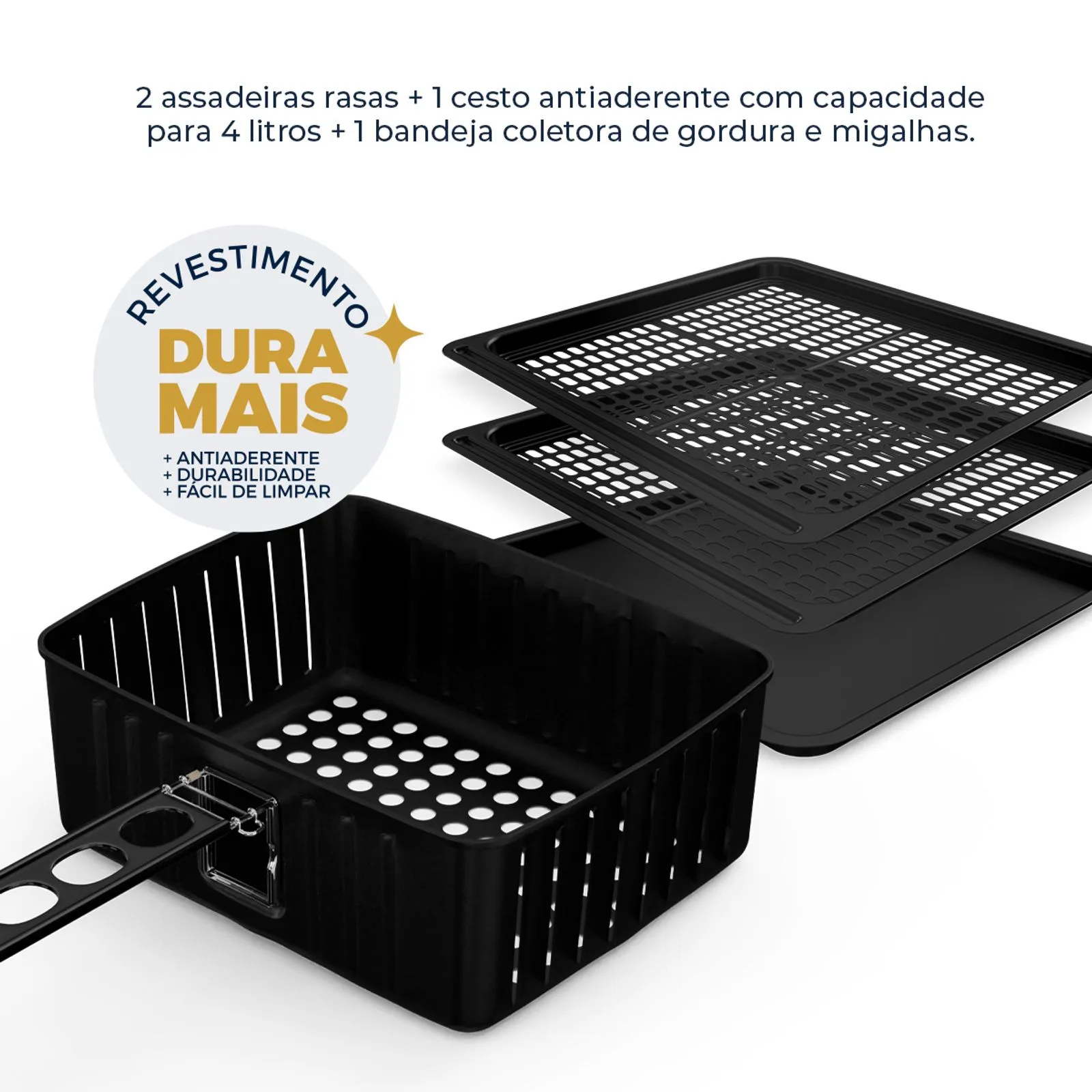 Fritadeira Air Fryer Oven Britânia BFR2100 1800W 4 em 1 Preto 220V (3)