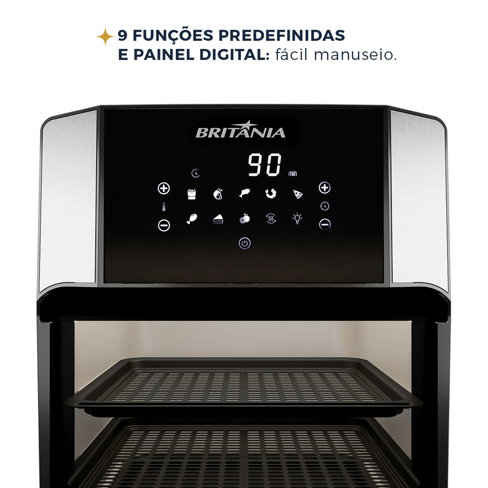 Fritadeira Air Fryer Oven Britânia BFR2100 1800W 4 em 1 Preto 220V (6)