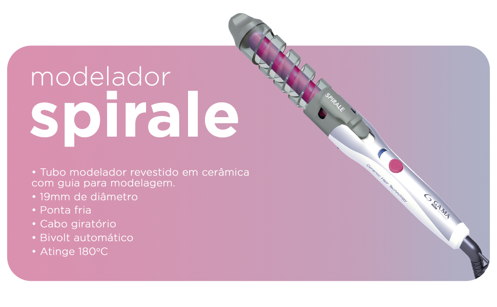Modelador de Cabelo Gama Spirale Cerâmico 19MM Bivolt (9)