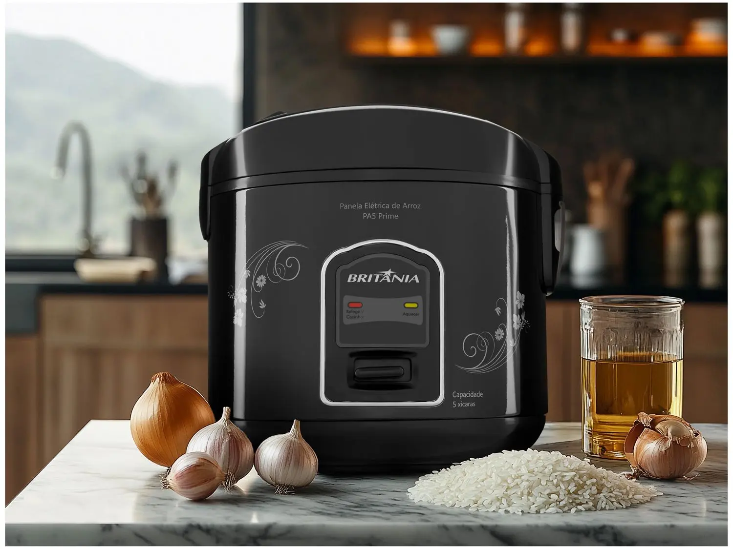 Panela de Arroz PA5 Britânia Prime 5 Xicaras Preto 220v (2)