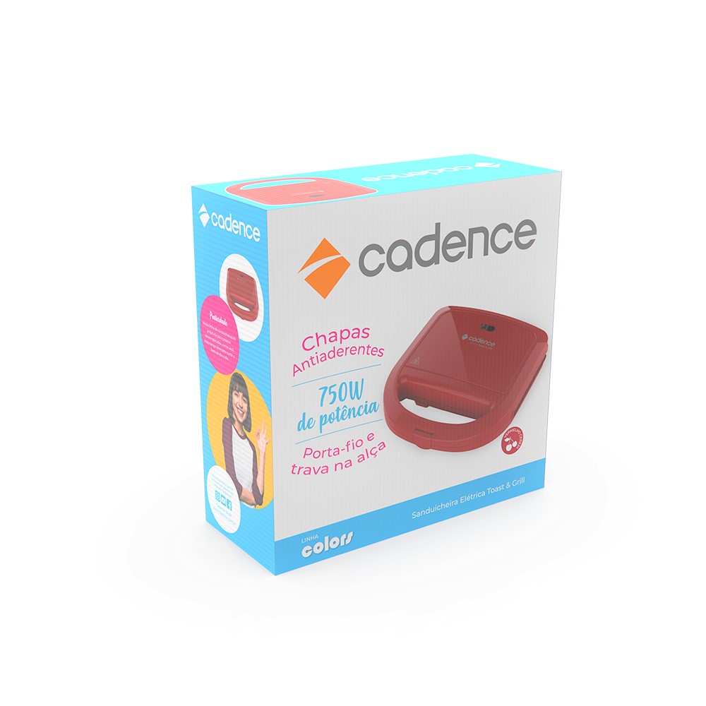 Sanduicheira Elétrica Cadence Toast e Grill SAN261 750W Vermelho 220V (6)