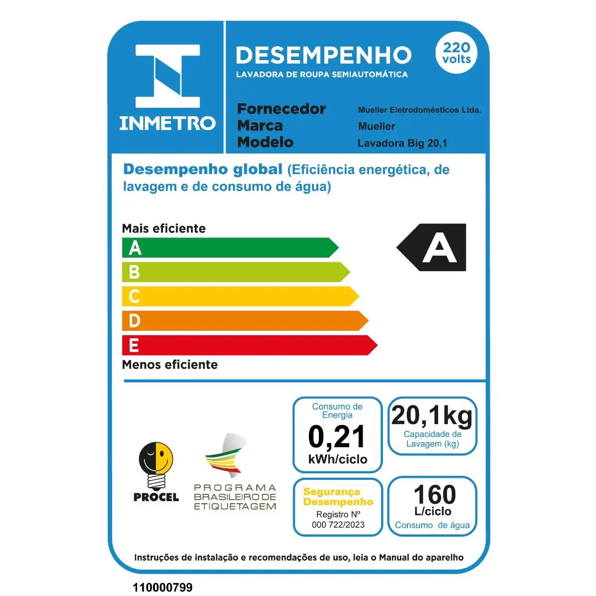 Tanquinho de Lavar Roupa Mueller Big 20 kg Branco 220v (11)