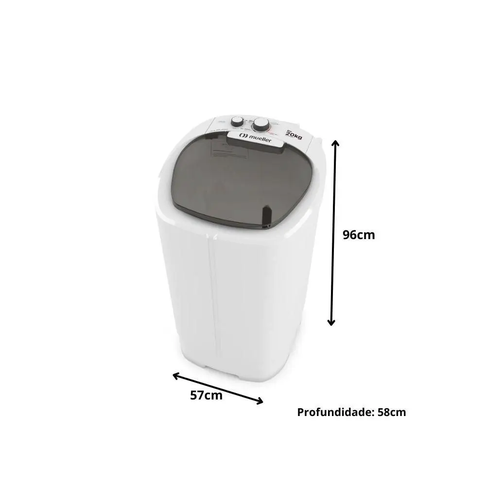 Tanquinho de Lavar Roupa Mueller Big 20 kg Branco 220v (12)