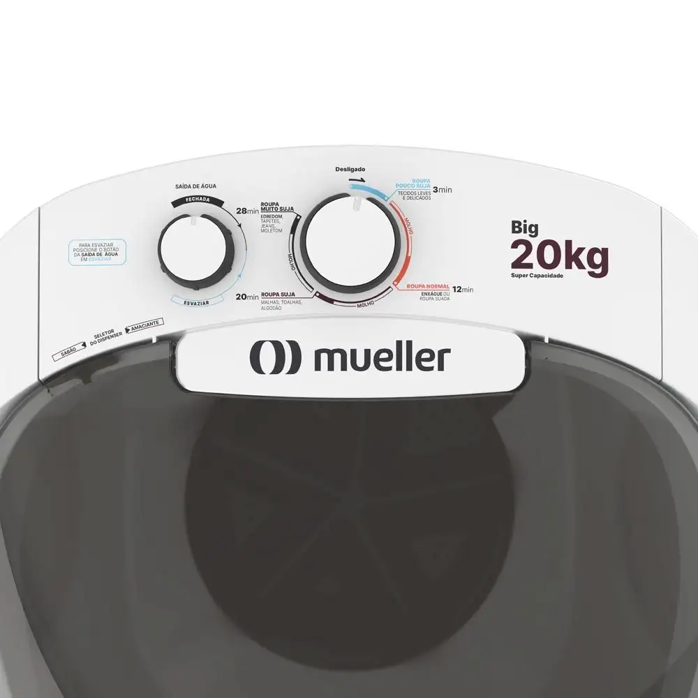 Tanquinho de Lavar Roupa Mueller Big 20 kg Branco 220v (5)