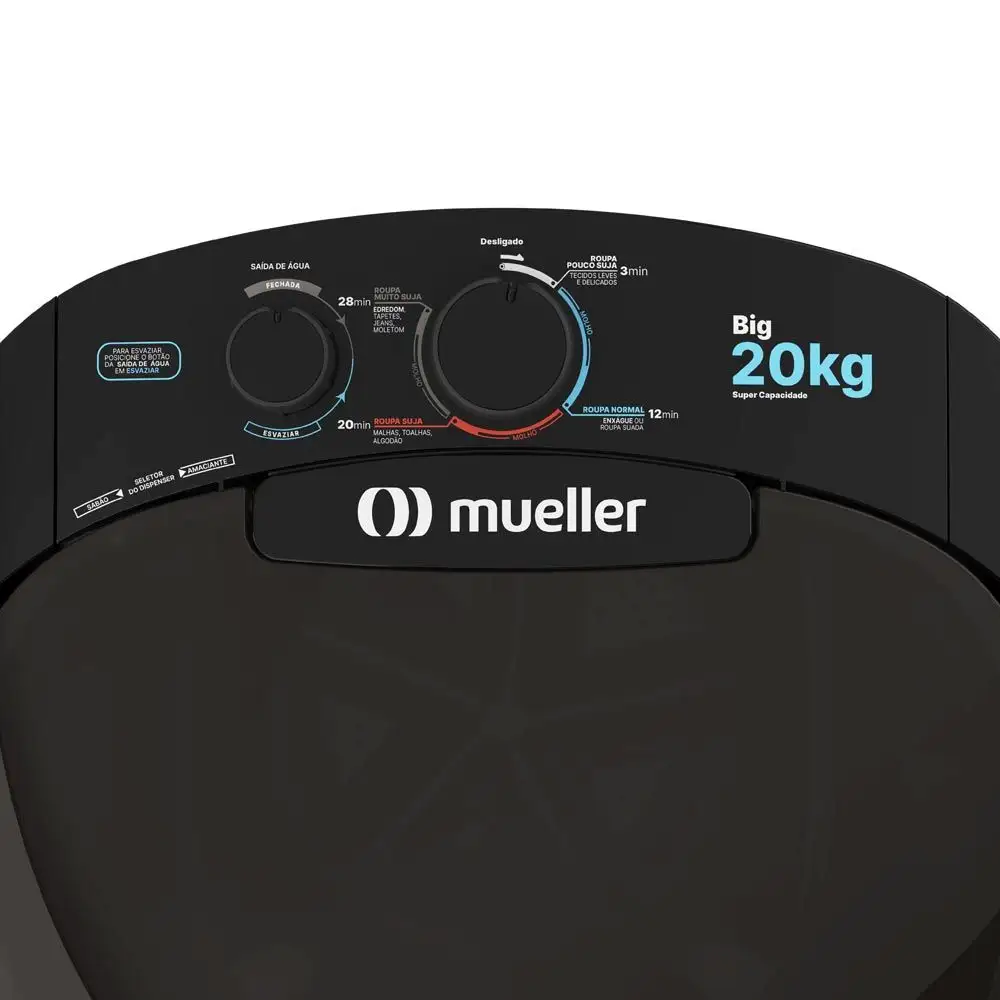 Tanquinho de Lavar Roupa Mueller Big 20 kg Preto 220v (2)