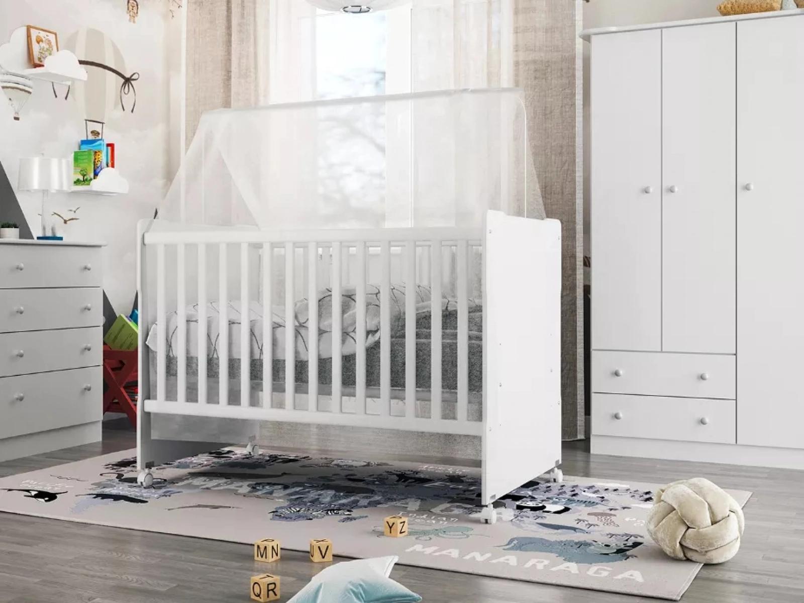 Berço Batrol Americano New Baby Branco (3)