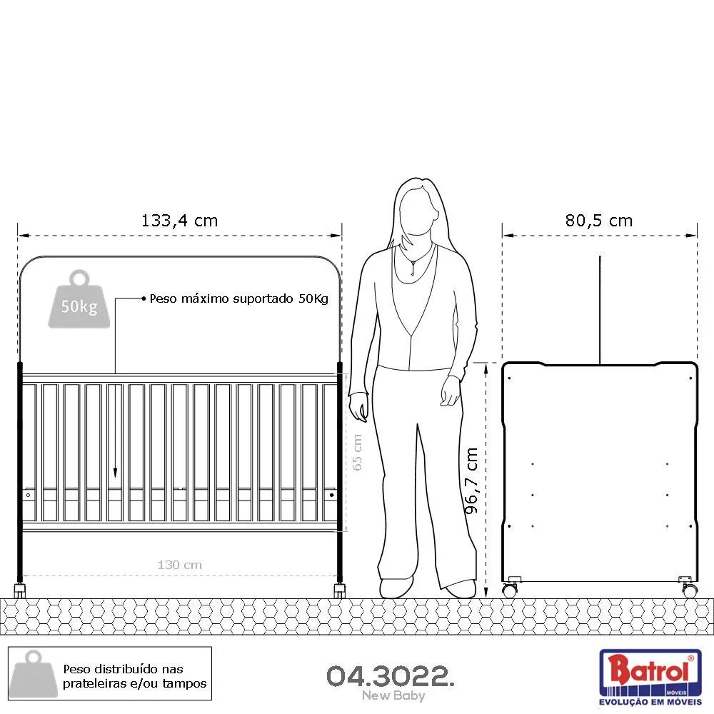 Berço Batrol Americano New Baby Branco (4)