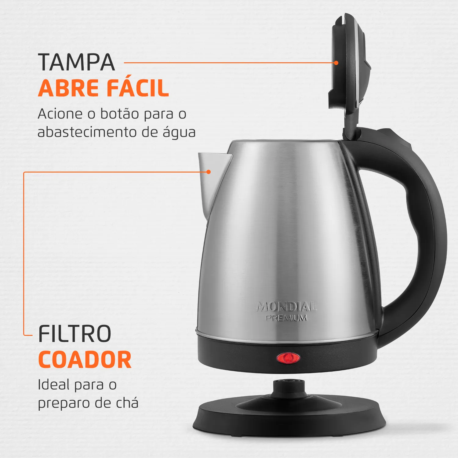 Chaleira Eletrica Mondial Pratic CE-06 Inox Preto 220V (3)