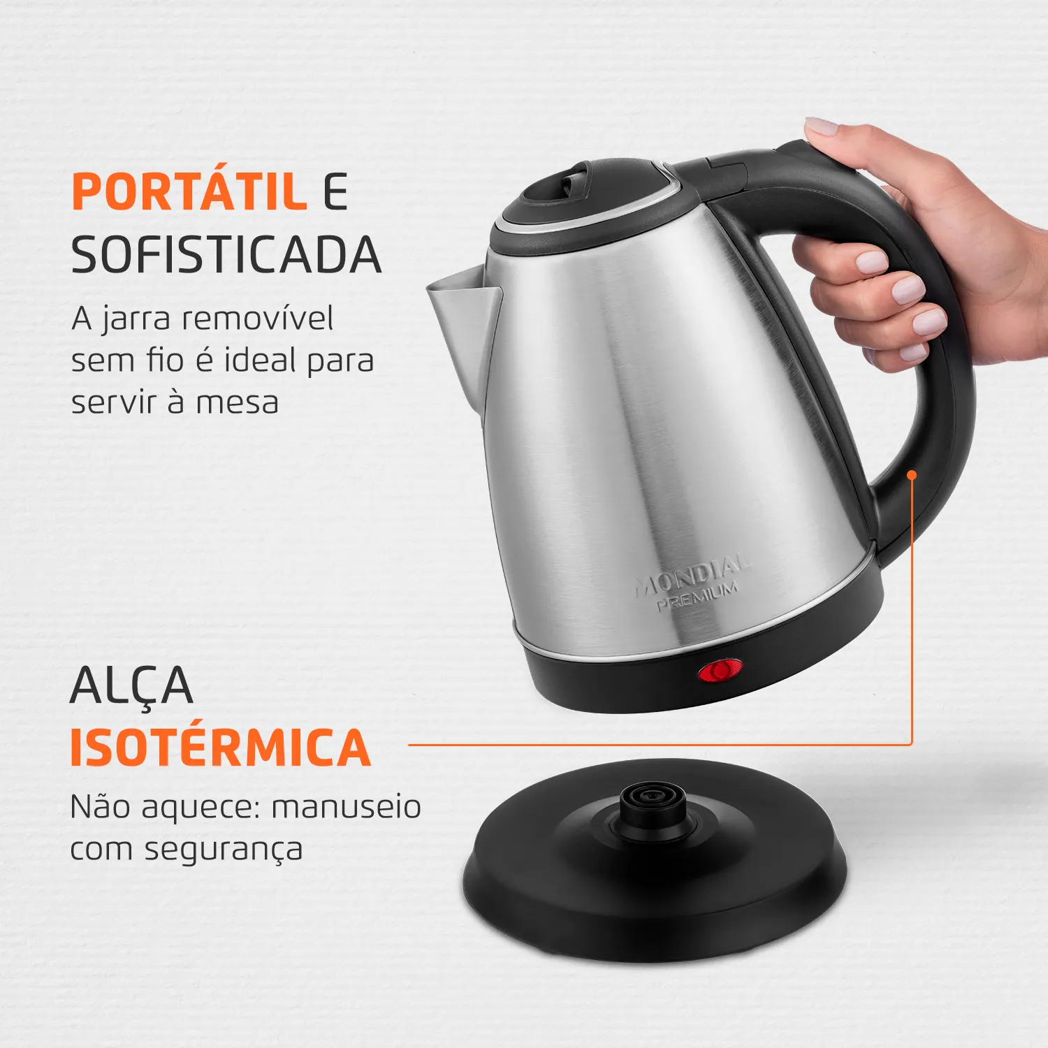 Chaleira Eletrica Mondial Pratic CE-06 Inox Preto 220V (4)