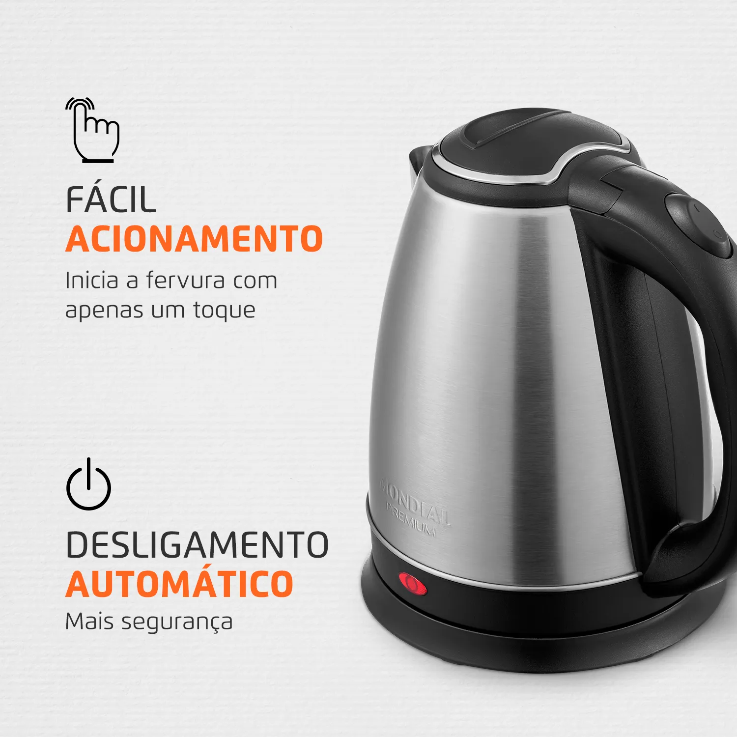 Chaleira Eletrica Mondial Pratic CE-06 Inox Preto 220V (6)