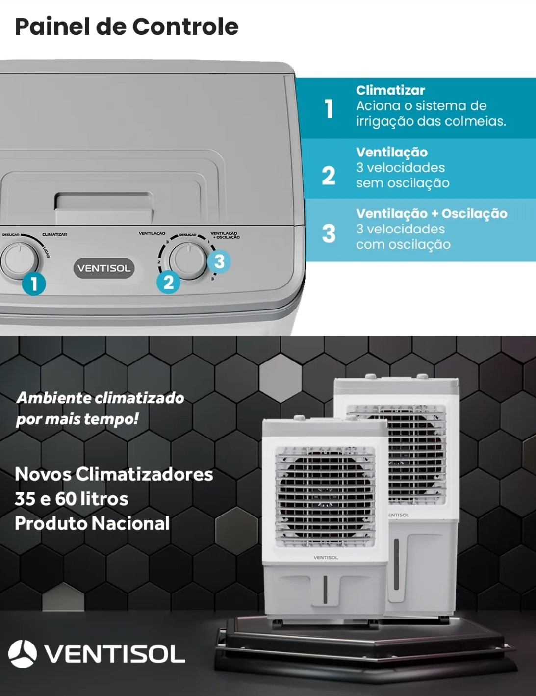 Climatizador Ventisol CLIN60 PRO 60L 150W Branco Cinza 220V (11)