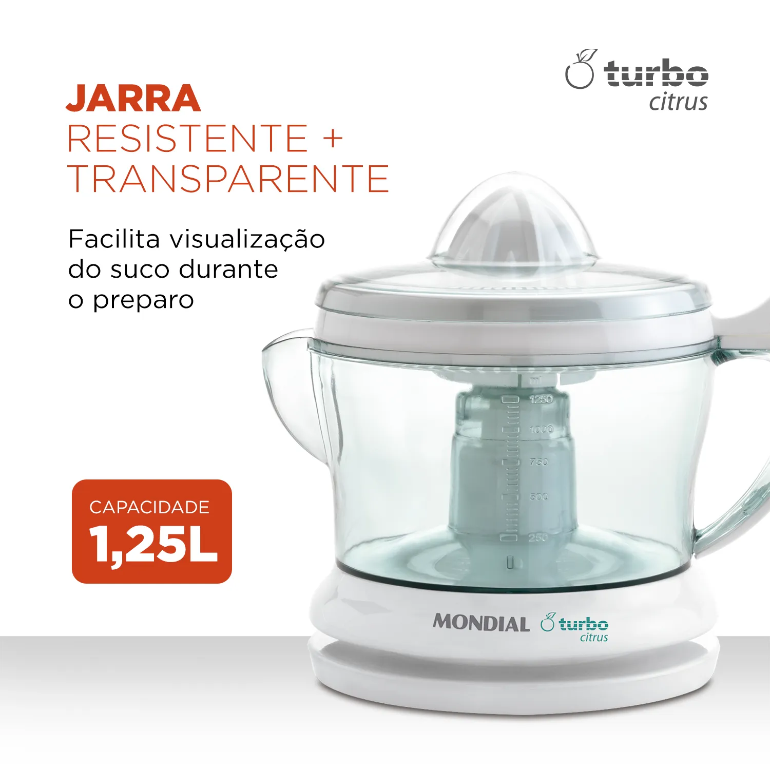 Espremedor de frutas Mondial Turbo Citrus E-01 Branco 220V (2)