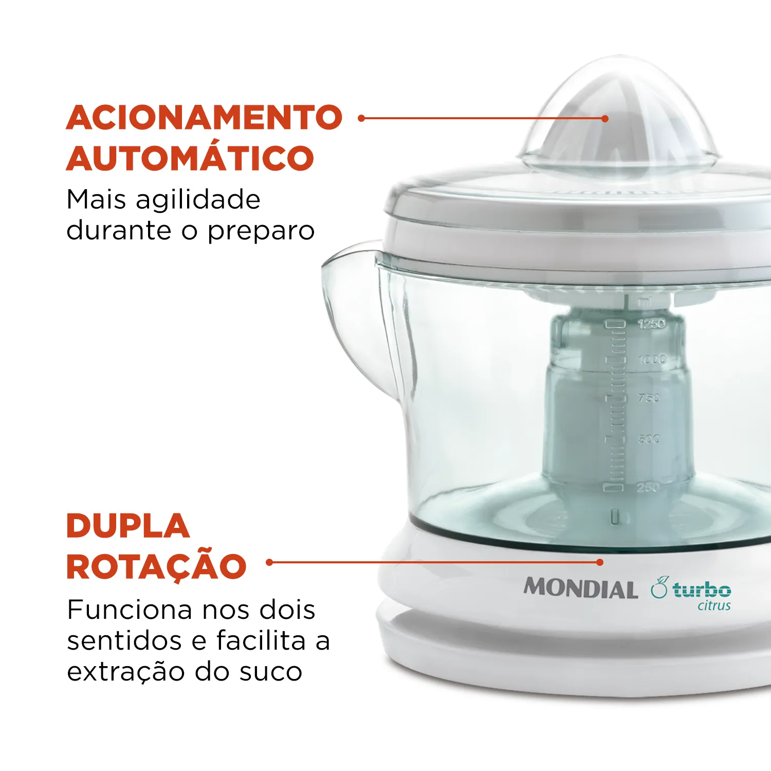 Espremedor de frutas Mondial Turbo Citrus E-01 Branco 220V (3)