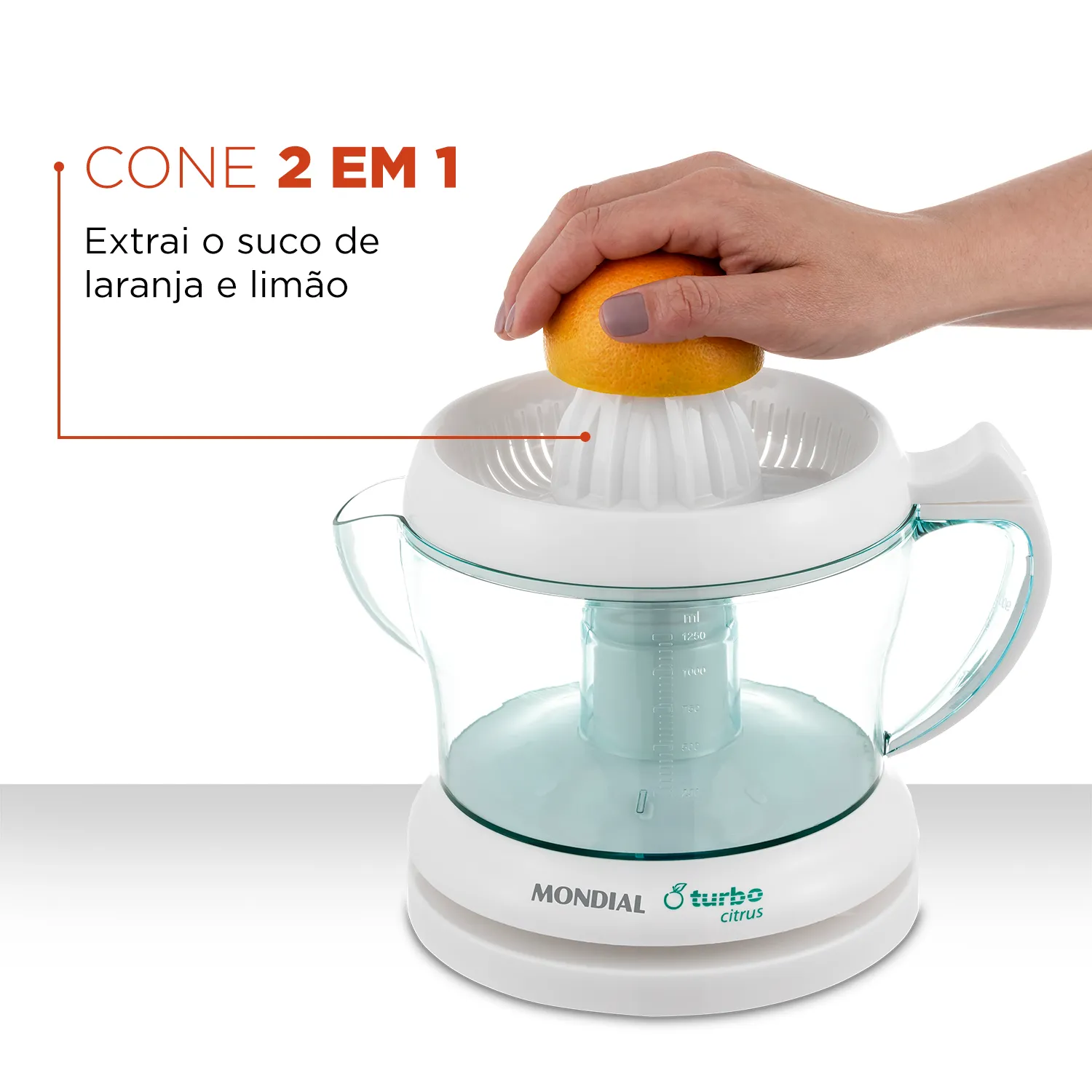 Espremedor de frutas Mondial Turbo Citrus E-01 Branco 220V (4)