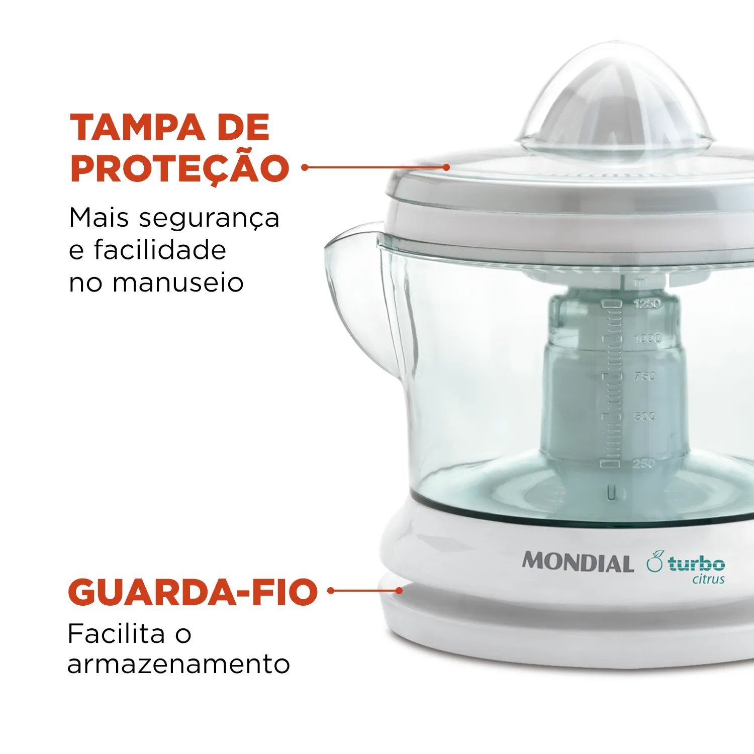 Espremedor de frutas Mondial Turbo Citrus E-01 Branco 220V (5)