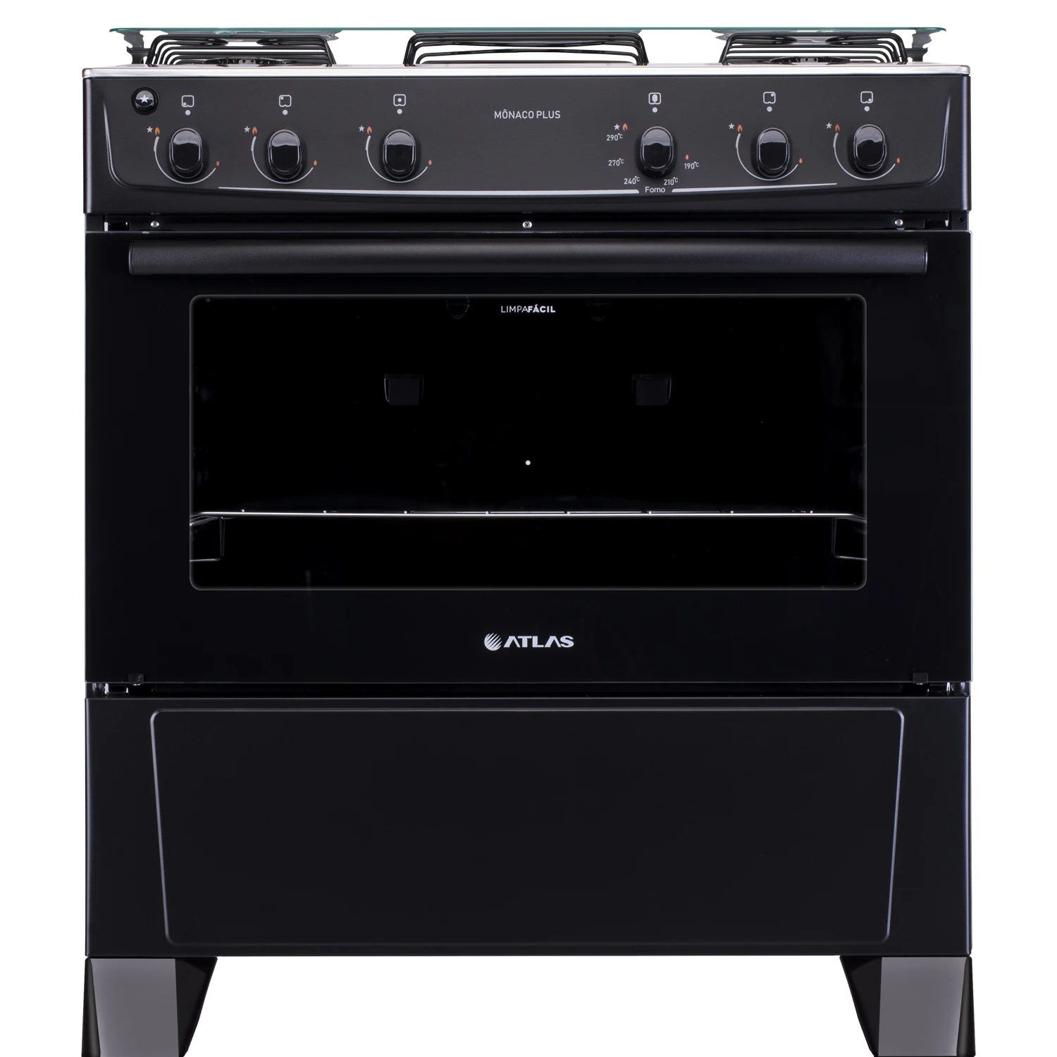Fogão Atlas Mônaco Plus 5 Bocas Preto Bivolt (1)