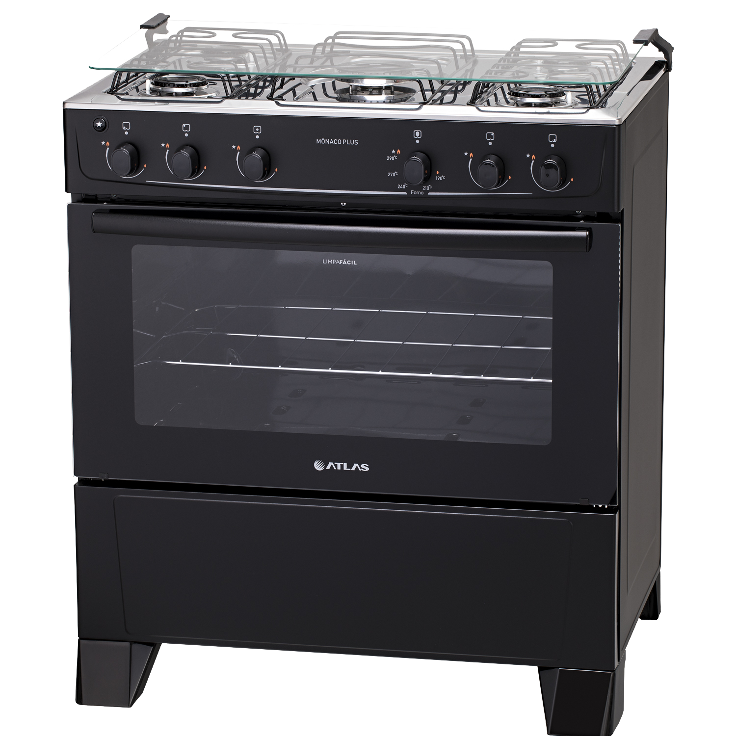 Fogão Atlas Mônaco Plus 5 Bocas Preto Bivolt (3)