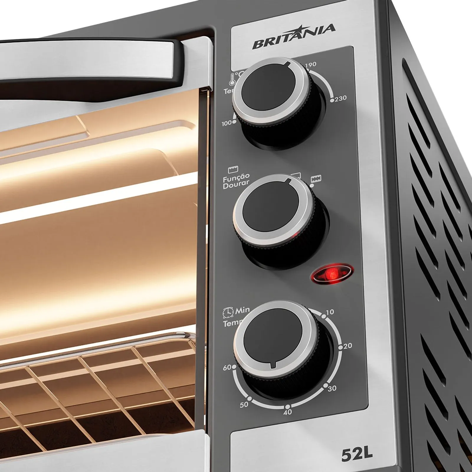 Forno Elétrico Britânia BFE55P Dupla resistência 52L 220V (11)