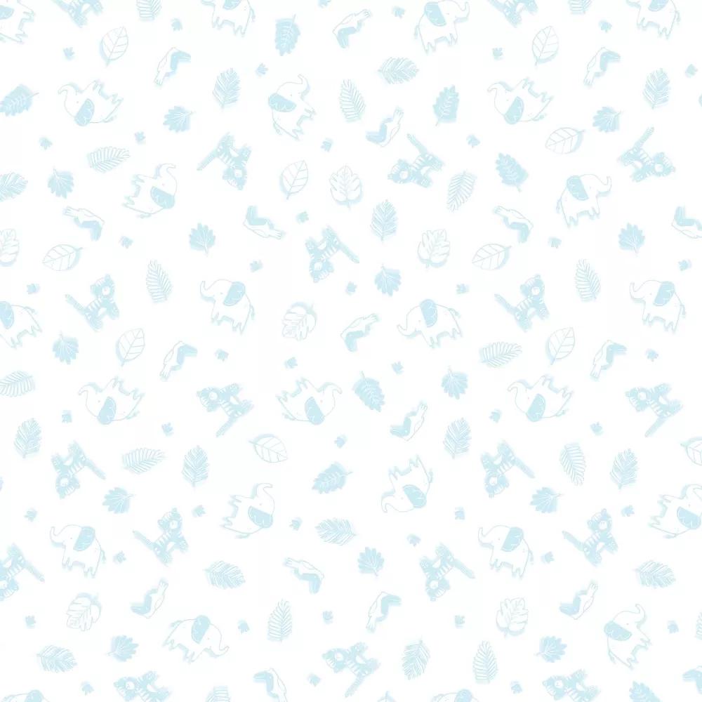 Guarda Roupa Infantil Batrol New Baby 3 portas 2 gavetas Branco e Gravura Azul (3)