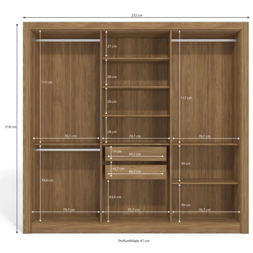 Guarda Roupa Kappesberg M569 6 Portas 2 Gavetas Nogueira e Fendi (3)