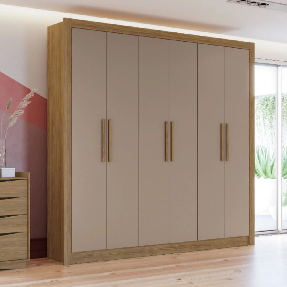 Guarda Roupa Kappesberg M569 6 Portas 2 Gavetas Nogueira e Fendi (4)