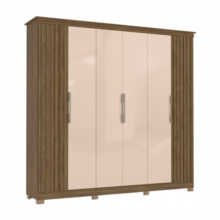 Guarda Roupa Kappesberg N572 6 Portas 3 Gavetas Nogueira Macadâmia