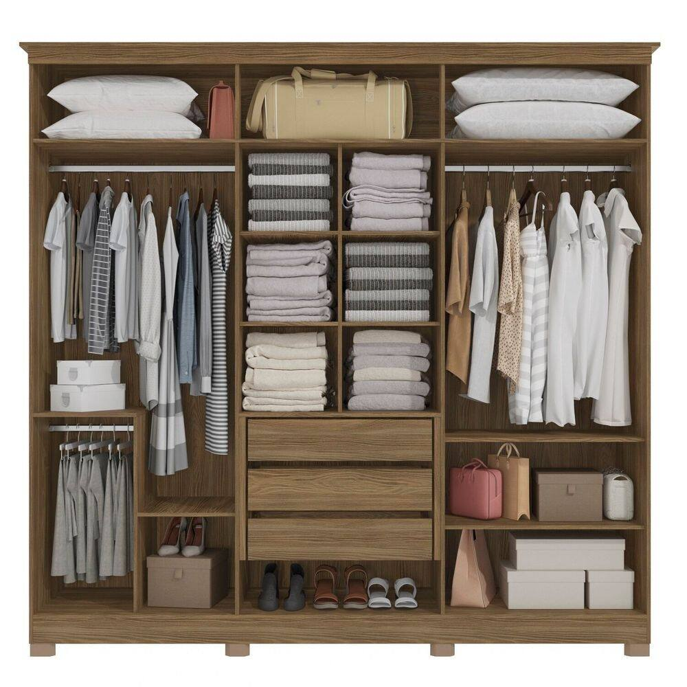 Guarda Roupa Kappesberg N572 6 Portas 3 Gavetas Nogueira Macadâmia (2)