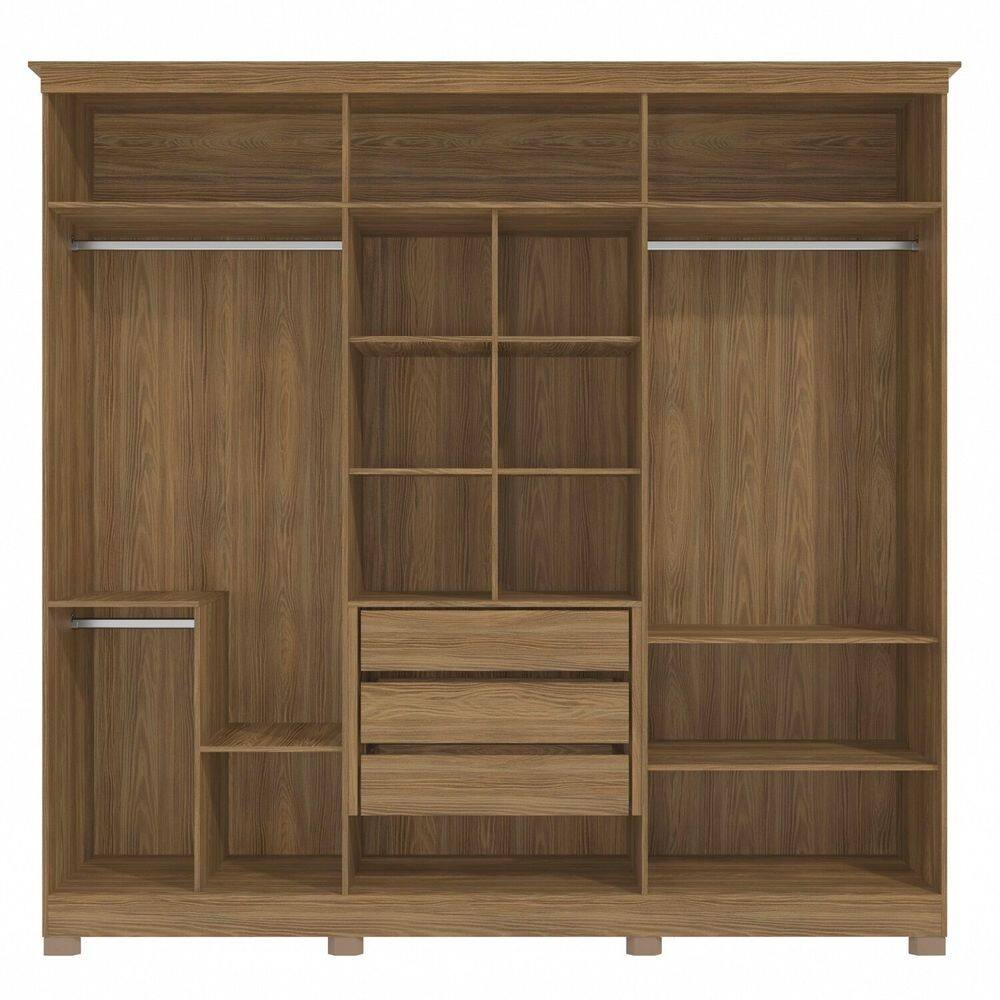 Guarda Roupa Kappesberg N572 6 Portas 3 Gavetas Nogueira Macadâmia (3)