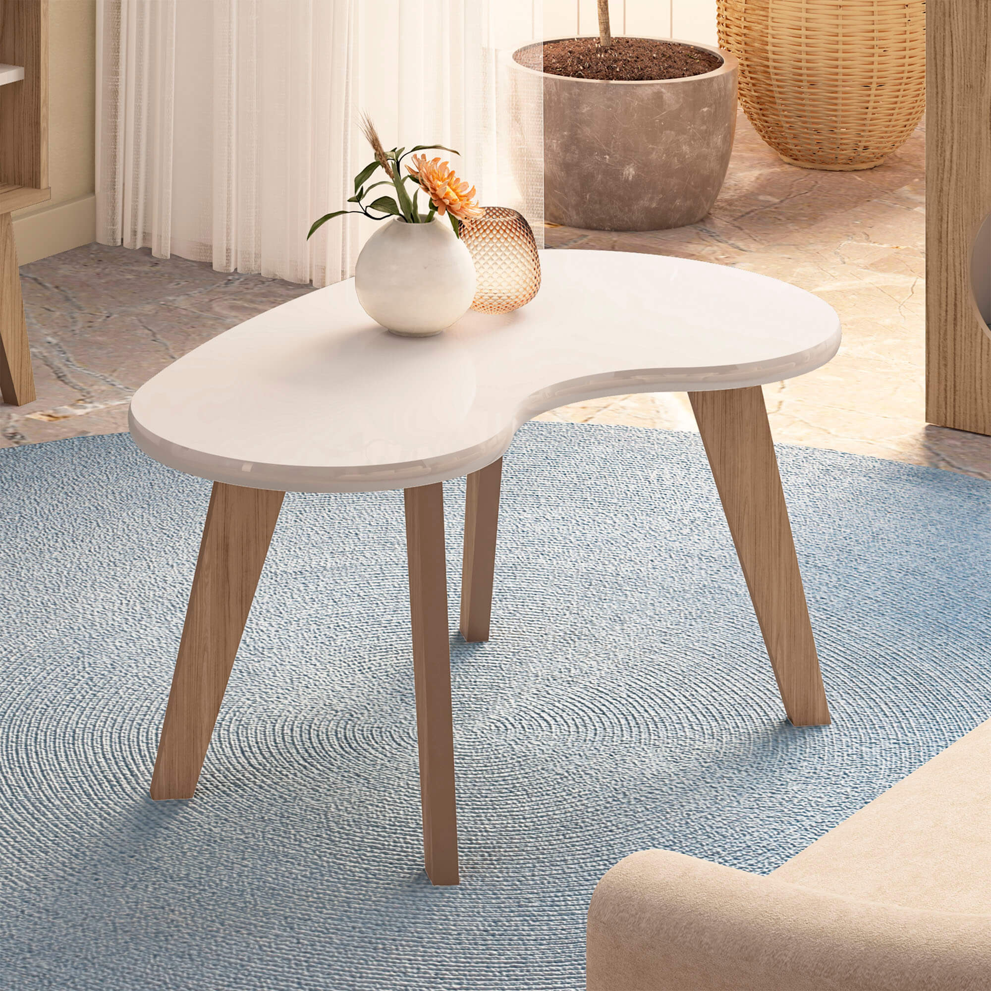 Mesa de Centro Artely Orgânica Carvalho Off White (5)