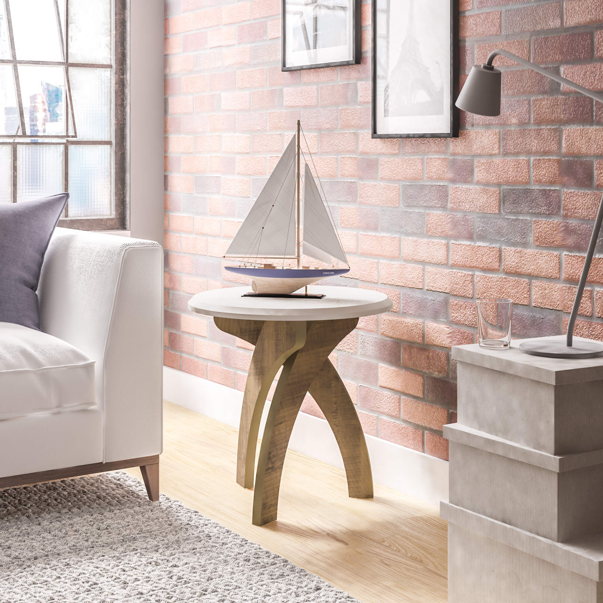 Mesa de apoio Artely Jade Pinho Off White (3)
