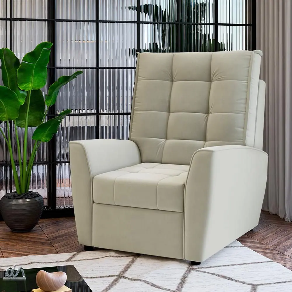 Poltrona Simbal Parma Retrátil e Reclinável Off White (1)