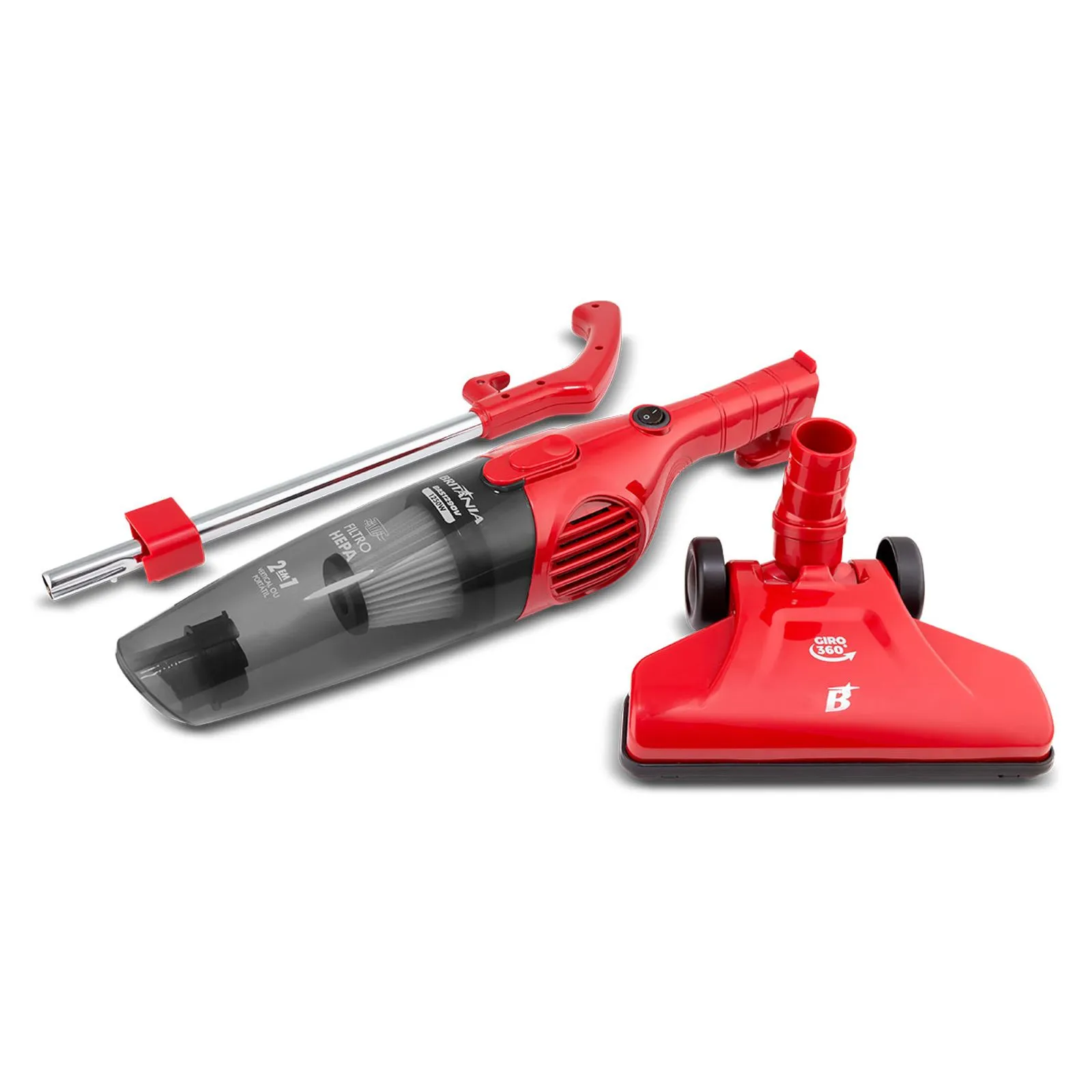 Aspirador de Pó Vertical Britânia BAS1290V 2 em 1 1250W Vermelho 220V (3)