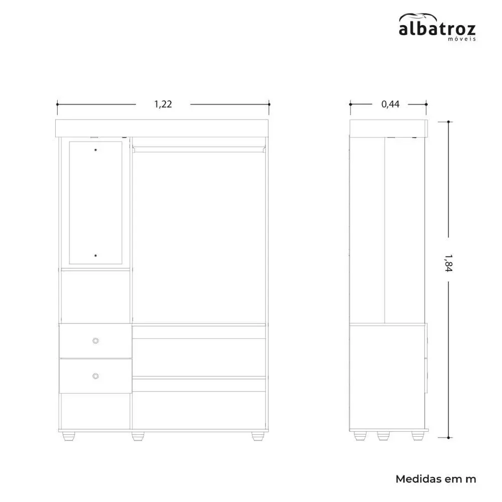 Closet Albatroz Style Preto Fosco (4)