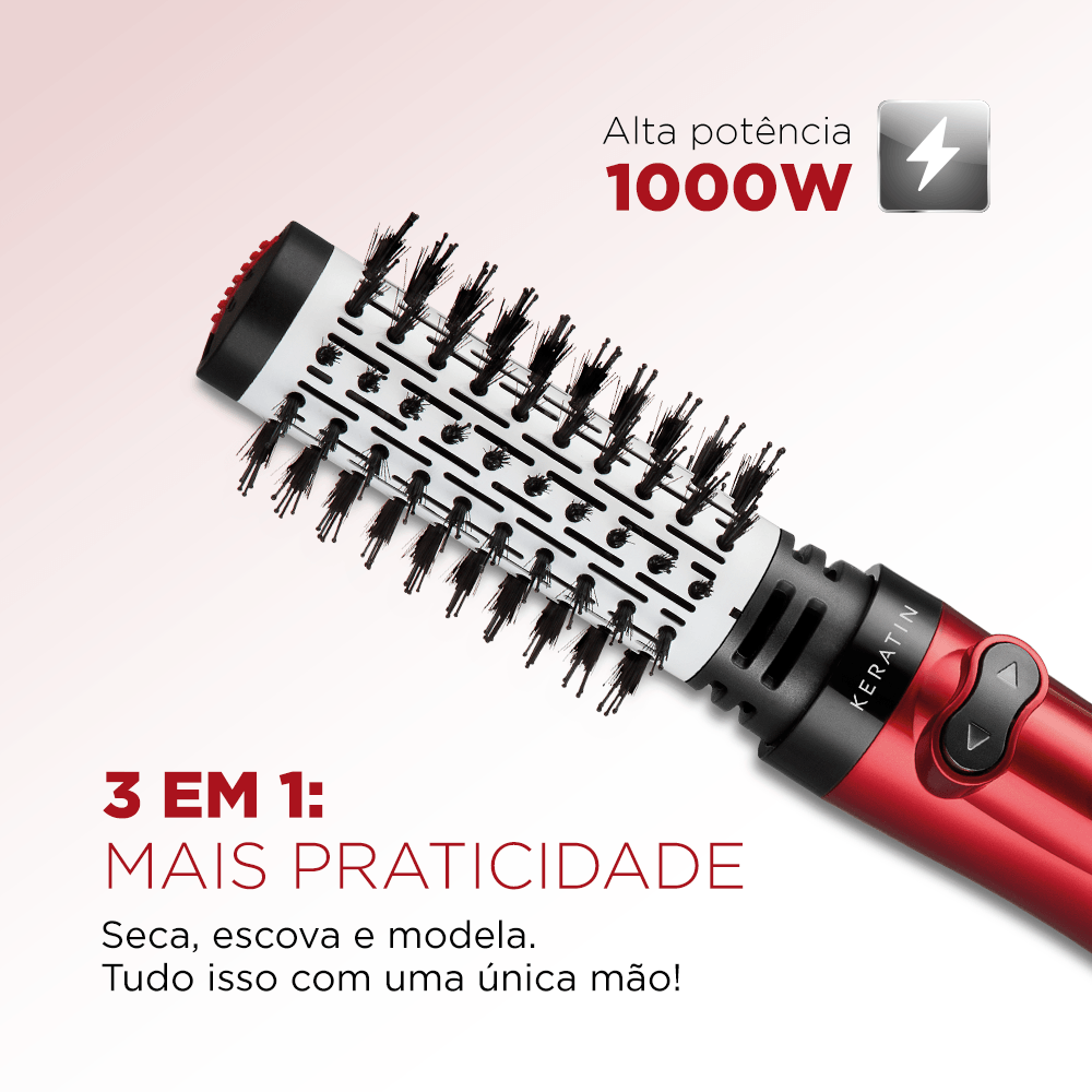Escova Rotativa Mondial ER-11 Infinity Keratin Vermelho 220V (2)