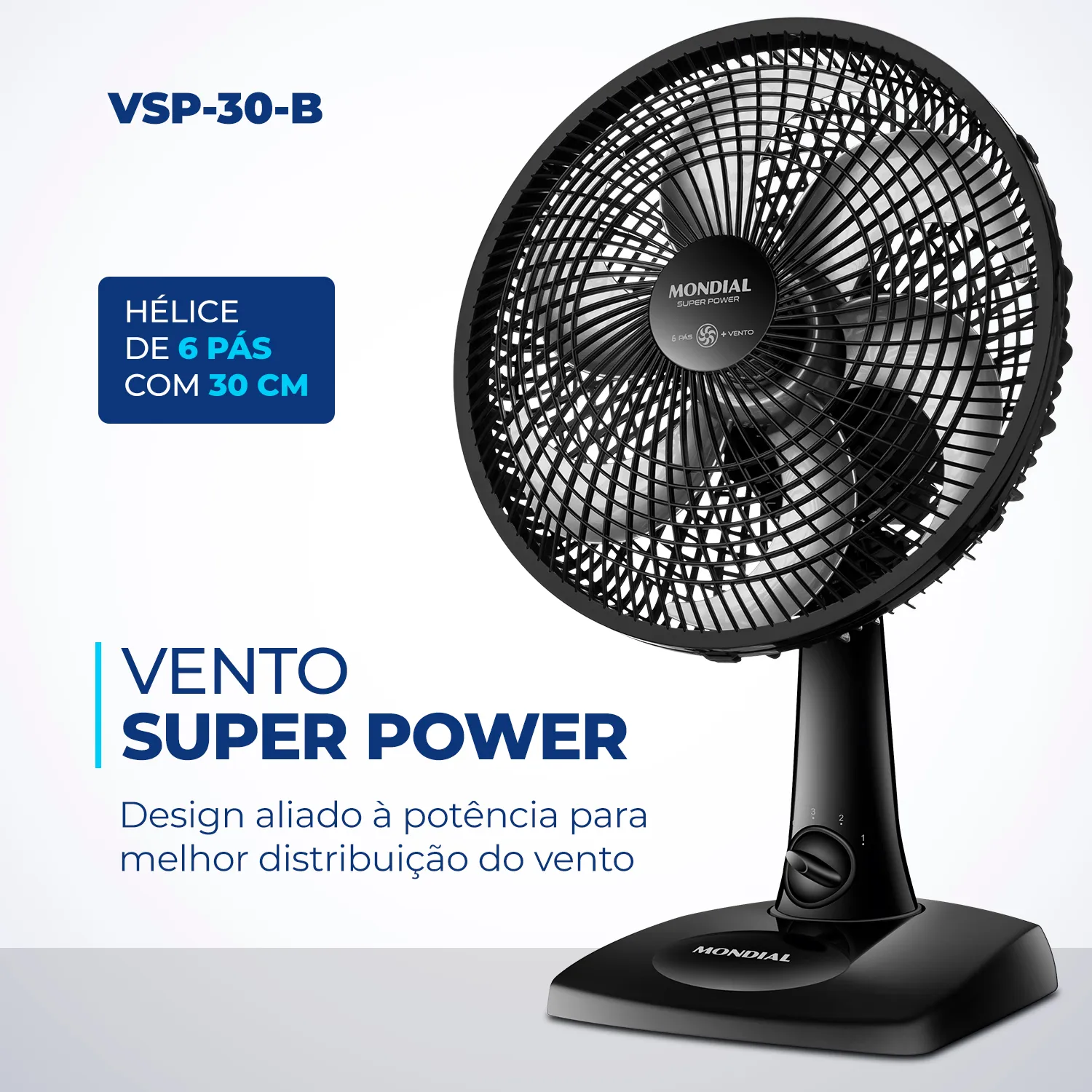 Ventilador de Mesa Mondial 30cm Super Power Preto 220V (2)
